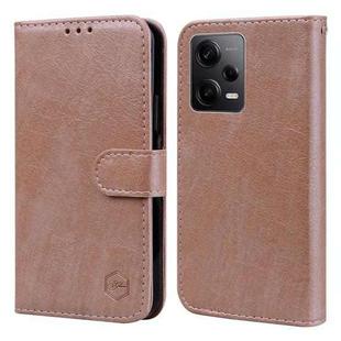 For Xiaomi Redmi Note 12 Pro Global Skin Feeling Oil Leather Texture PU + TPU Phone Case(Champagne)