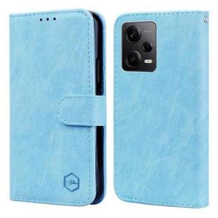For Xiaomi Redmi Note 12 Pro Global Skin Feeling Oil Leather Texture PU + TPU Phone Case(Light Blue)