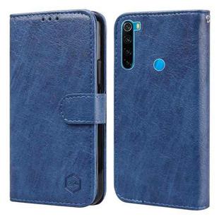For Xiaomi Redmi Note 8 Skin Feeling Oil Leather Texture PU + TPU Phone Case(Dark Blue)