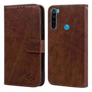 For Xiaomi Redmi Note 8 Skin Feeling Oil Leather Texture PU + TPU Phone Case(Brown)