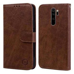 For Xiaomi Redmi Note 8 Pro Skin Feeling Oil Leather Texture PU + TPU Phone Case(Brown)