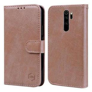 For Xiaomi Redmi Note 8 Pro Skin Feeling Oil Leather Texture PU + TPU Phone Case(Champagne)