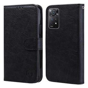 For Xiaomi Redmi Note 11 Pro 4G Global Skin Feeling Oil Leather Texture PU + TPU Phone Case(Black)