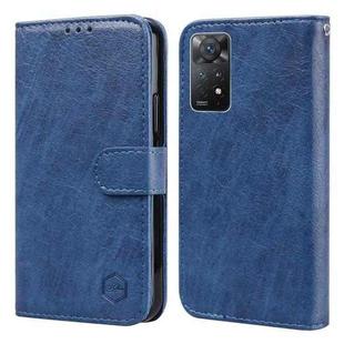 For Xiaomi Redmi Note 11 Pro 4G Global Skin Feeling Oil Leather Texture PU + TPU Phone Case(Dark Blue)