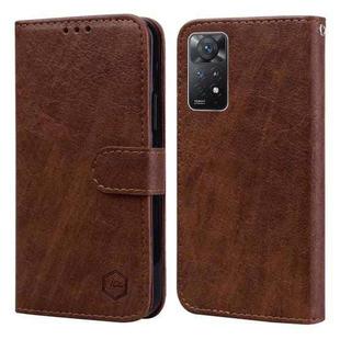 For Xiaomi Redmi Note 11 Pro 4G Global Skin Feeling Oil Leather Texture PU + TPU Phone Case(Brown)