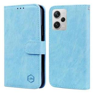 For Xiaomi Redmi Note 12 Pro+ 5G Skin Feeling Oil Leather Texture PU + TPU Phone Case(Light Blue)