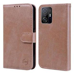 For Xiaomi 11T Pro Skin Feeling Oil Leather Texture PU + TPU Phone Case(Champagne)