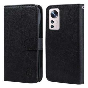 For Xiaomi 12 Skin Feeling Oil Leather Texture PU + TPU Phone Case(Black)