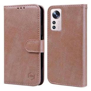 For Xiaomi 12 Skin Feeling Oil Leather Texture PU + TPU Phone Case(Champagne)