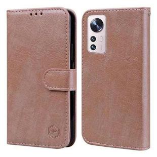 For Xiaomi 12 Pro Skin Feeling Oil Leather Texture PU + TPU Phone Case(Champagne)