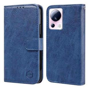 For Xiaomi 13 Lite Skin Feeling Oil Leather Texture PU + TPU Phone Case(Dark Blue)