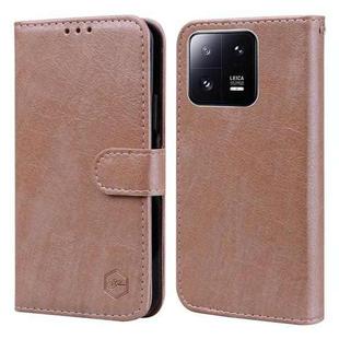 For Xiaomi 13 Pro Skin Feeling Oil Leather Texture PU + TPU Phone Case(Champagne)