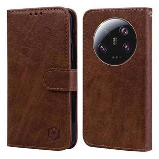 For Xiaomi 13 Ultra Skin Feeling Oil Leather Texture PU + TPU Phone Case(Brown)