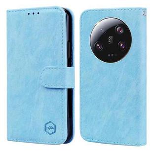 For Xiaomi 13 Ultra Skin Feeling Oil Leather Texture PU + TPU Phone Case(Light Blue)