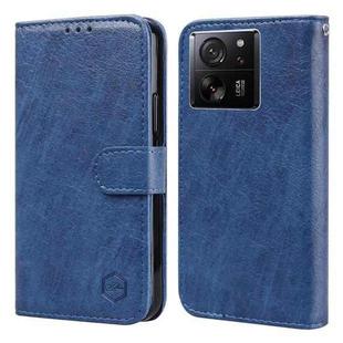 For Xiaomi 13T Pro Skin Feeling Oil Leather Texture PU + TPU Phone Case(Dark Blue)