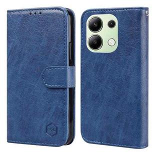 For Xiaomi Redmi Note 13 4G Skin Feeling Oil Leather Texture PU + TPU Phone Case(Dark Blue)