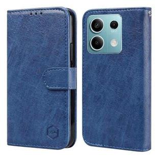 For Xiaomi Redmi Note 13 5G Skin Feeling Oil Leather Texture PU + TPU Phone Case(Dark Blue)