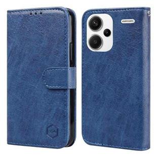 For Xiaomi Redmi Note 13 Pro+ Skin Feeling Oil Leather Texture PU + TPU Phone Case(Dark Blue)