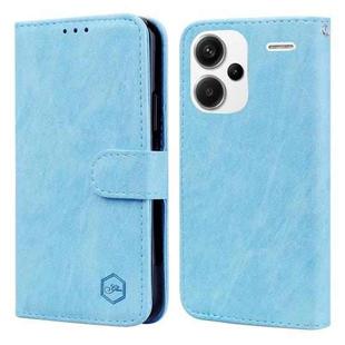 For Xiaomi Redmi Note 13 Pro+ Skin Feeling Oil Leather Texture PU + TPU Phone Case(Light Blue)