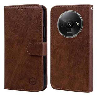 For Xiaomi Redmi A3 Skin Feeling Oil Leather Texture PU + TPU Phone Case(Brown)