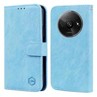 For Xiaomi Redmi A3 Skin Feeling Oil Leather Texture PU + TPU Phone Case(Light Blue)