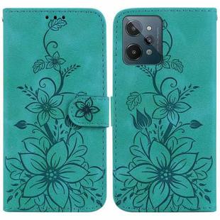 For Realme C31 Lily Embossed Leather Phone Case(Green)