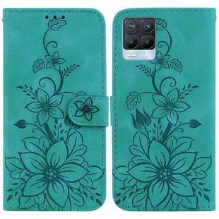 For Realme 8 / 8 Pro Lily Embossed Leather Phone Case(Green)
