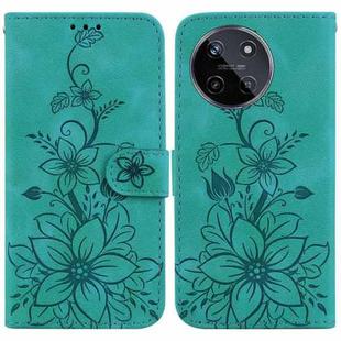 For Realme 11 4G Global Lily Embossed Leather Phone Case(Green)