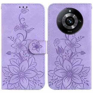 For Realme 11 Pro 5G/11 Pro+ 5G/Narzo 60 Pro 5G Lily Embossed Leather Phone Case(Purple)