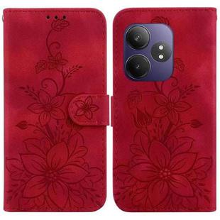 For Realme GT 6 / GT 6T / GT Neo6 Lily Embossed Leather Phone Case(Red)