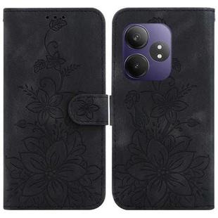 For Realme GT 6 / GT 6T / GT Neo6 Lily Embossed Leather Phone Case(Black)