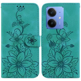 For Realme Neo7 SE Lily Embossed Leather Phone Case(Green)