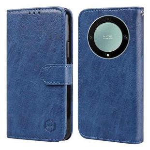 For Honor X40 / Magic5 Lite Skin Feeling Oil Leather Texture PU + TPU Phone Case(Dark Blue)