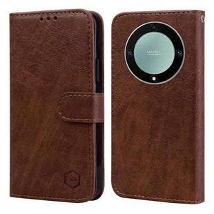 For Honor X40 / Magic5 Lite Skin Feeling Oil Leather Texture PU + TPU Phone Case(Brown)