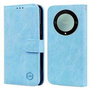 For Honor X40 / Magic5 Lite Skin Feeling Oil Leather Texture PU + TPU Phone Case(Light Blue)