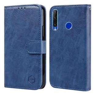 For Honor 10i Skin Feeling Oil Leather Texture PU + TPU Phone Case(Dark Blue)