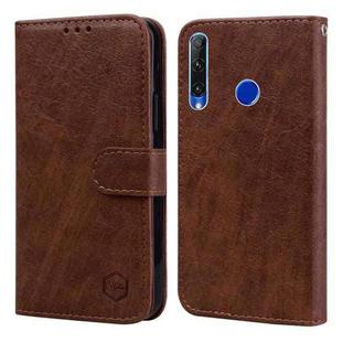 For Honor 10i Skin Feeling Oil Leather Texture PU + TPU Phone Case(Brown)