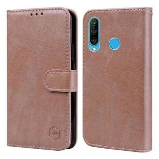 For Huawei P30 Lite / Nova 4E Skin Feeling Oil Leather Texture PU + TPU Phone Case(Champagne)