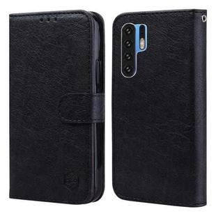 For Huawei P30 Pro Skin Feeling Oil Leather Texture PU + TPU Phone Case(Black)