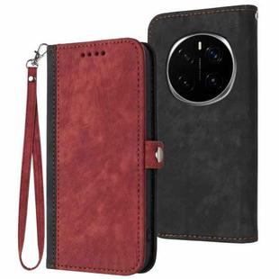 For Honor Magic7 Side Buckle Double Fold Hand Strap Leather Phone Case(Red)