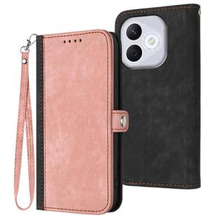 For Honor 400 Lite Side Buckle Double Fold Hand Strap Leather Phone Case(Pink)