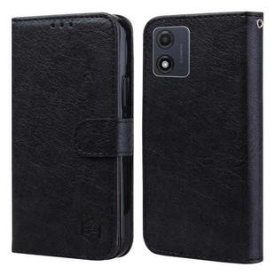 For Motorola Moto E13 Skin Feeling Oil Leather Texture PU + TPU Phone Case(Black)