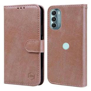 For Motorola Moto G Stylus 5G 2022 Skin Feeling Oil Leather Texture PU + TPU Phone Case(Champagne)