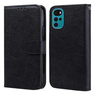 For Motorola Moto G22 Skin Feeling Oil Leather Texture PU + TPU Phone Case(Black)