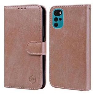 For Motorola Moto G22 Skin Feeling Oil Leather Texture PU + TPU Phone Case(Champagne)