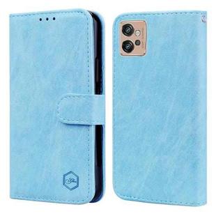 For Motorola Moto G32 Skin Feeling Oil Leather Texture PU + TPU Phone Case(Light Blue)