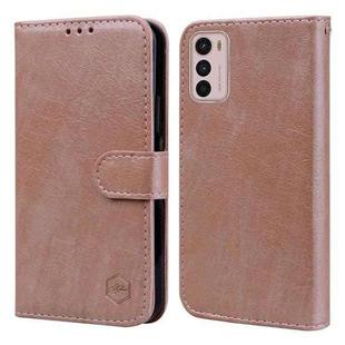 For Motorola Moto G42 Skin Feeling Oil Leather Texture PU + TPU Phone Case(Champagne)