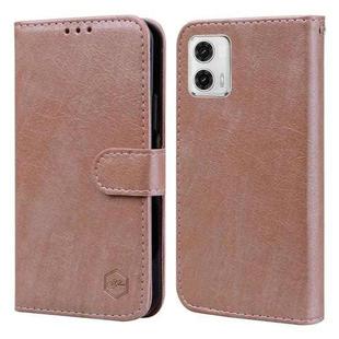 For Motorola Moto G73 Skin Feeling Oil Leather Texture PU + TPU Phone Case(Champagne)