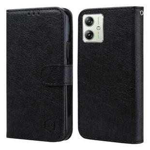 For Motorola Moto G54 Skin Feeling Oil Leather Texture PU + TPU Phone Case(Black)