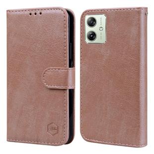 For Motorola Moto G54 Skin Feeling Oil Leather Texture PU + TPU Phone Case(Champagne)